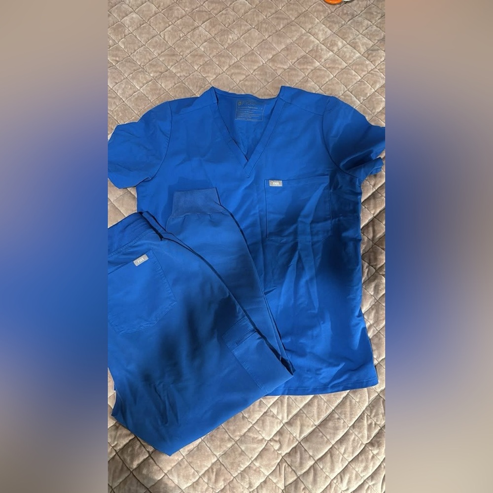 Figs Royal Blue Scrub Set